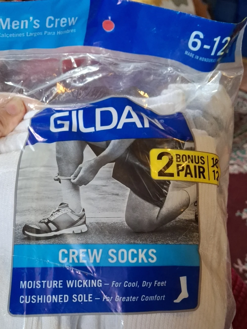 Gildan White Men’s Crew Socks - Moisture Wicking 8 Pairs